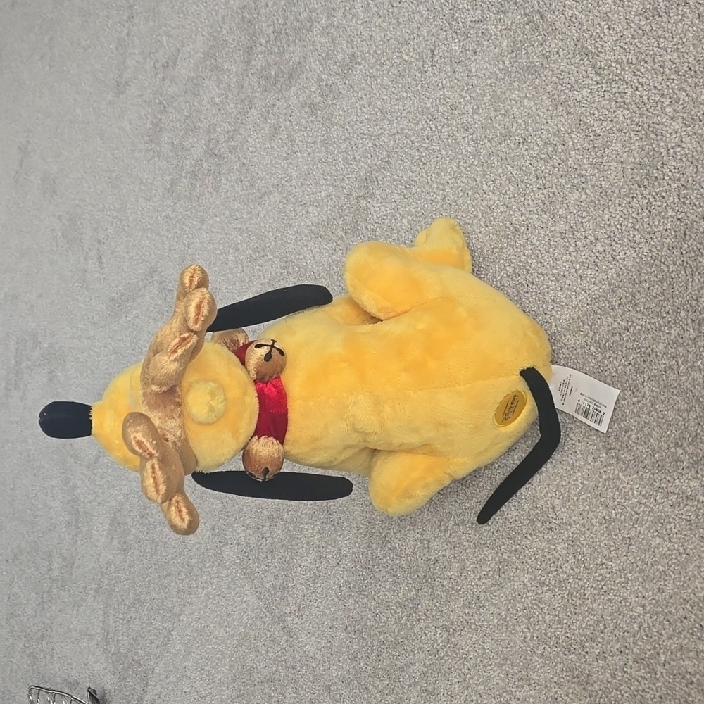 Disney Store Exclusive Pluto Reindeer with Antlers Jingle Bells Plush Christmas - Picture 3 of 6